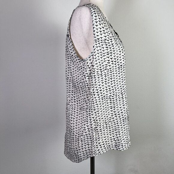 Swildens NWT Tank Top Women's Large**READ Viscose Summer Cream Black Geometric - Picture 7 of 14